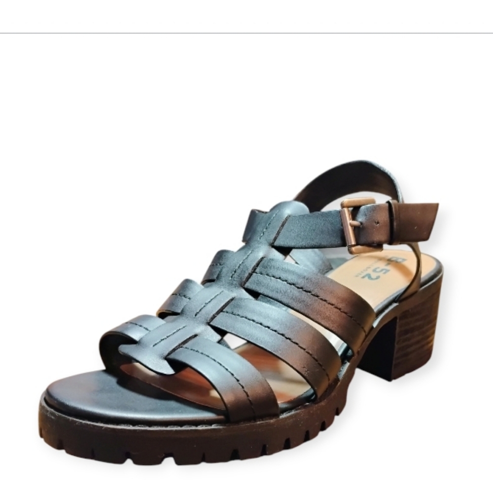 B-52 BY Bullboxer Black Strappy Sandals.